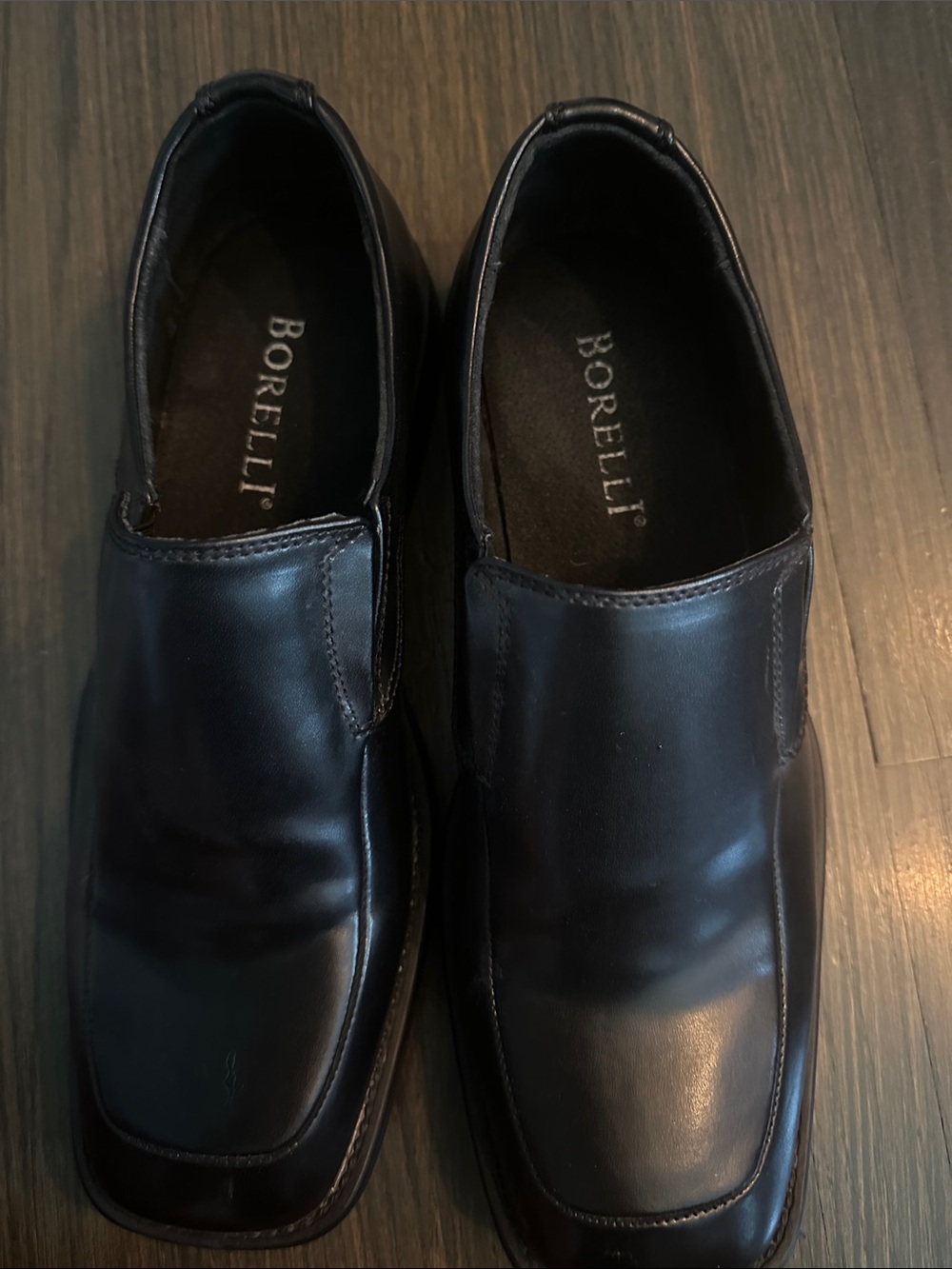 BORELLI Men's Classic Brown Leather Slip-On Dress Shoes SIZE 10.5